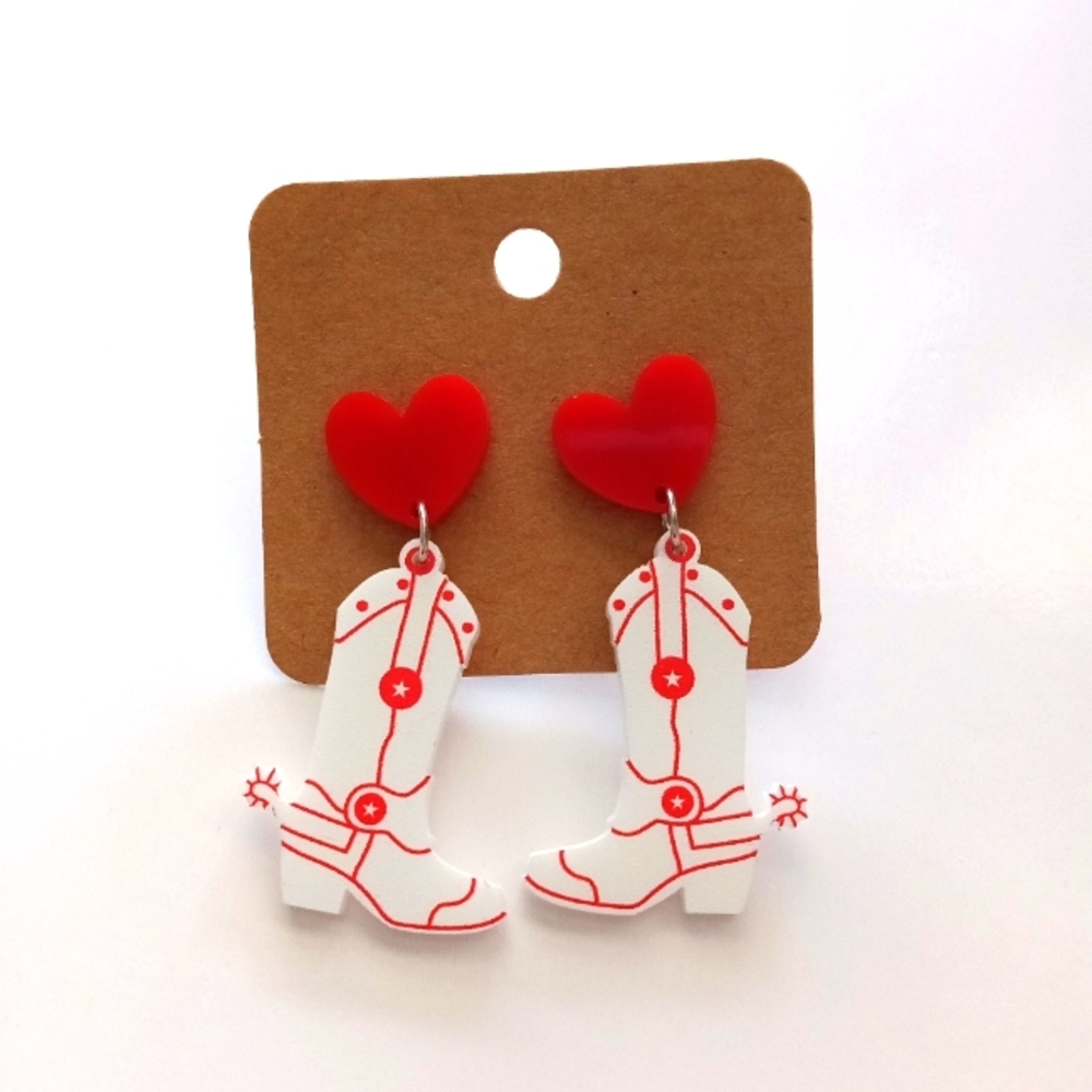 Fashion Jewelry Cowboy Boots Dangle Earrings